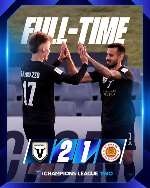 国安同组敌手！麦克阿瑟2-1河内公安升至榜首，国安今晚对阵大埔